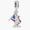 New Vacation trip American Flag New York City Statue of Liberty Charm Beaded Fit bracciale Pandora