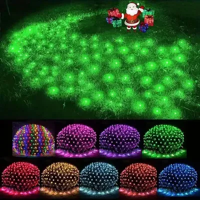 EU/US plug Christmas Garlands LED String Christmas Net Lights Fairy Xmas Party Garden Wedding Decoration Curtain Light 220V/110V