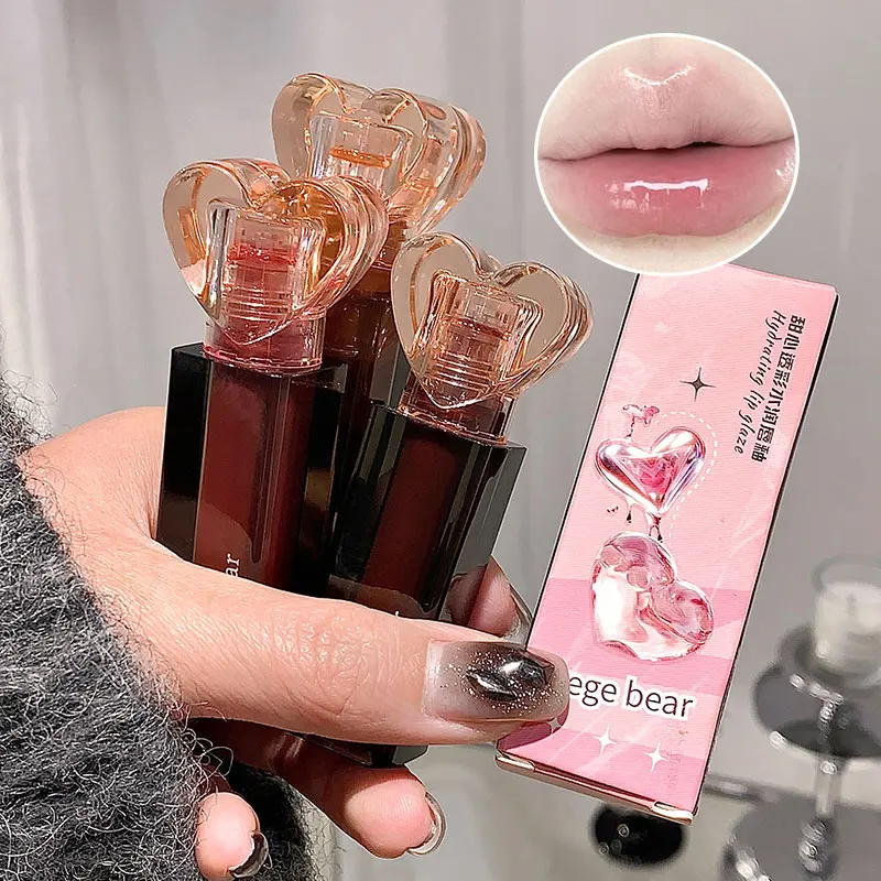 Love Heart Lip Glaze Student Party Lip Glaze/Lip Gloss Gloss Gloss Gloss Niedrige Sättigung Nude Lippenstift Image