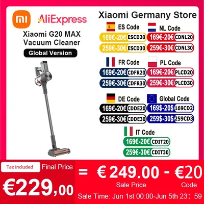 Xiaomi staubsauger g20 max hoch auflösendes led display dedicated pet bürste maximal 1 4 zubehör Image