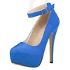 Sexy Pumps für Damen, Stilettos, 14 cm, prägnante Schnalle, Abendessen, High Heels, modischer Knöchelriemen, Laufsteg, Party, Hochzeit, Schuhe, große Größe 44