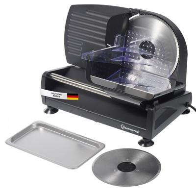 Sommertal - Allesschneider AS190 dual 200 w Edelstahlmesser mit Wellenschliff und glatten Schliff,
