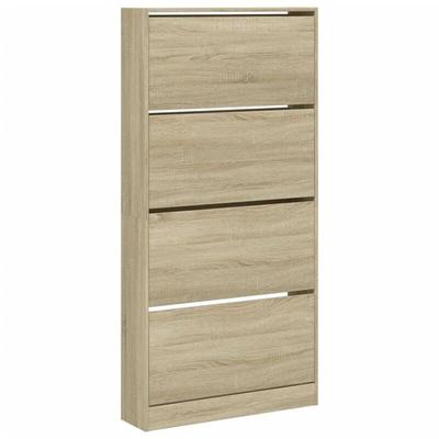 Schuhschrank mit 4 Klappen Sonoma-Eiche 80x21x163,5 cm - Vidaxl Image