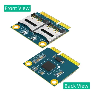 Dual TF Micro SD Card To Mini PCI-E Adapter with Half Bracket Memory Card Converter Memory Card