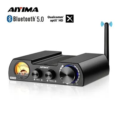 AIYIMA A08 Pro TPA3255 Bluetooth 5.0 Power Amplifier 300Wx2 VU Meter Amplify Stereo Audio Amplifier