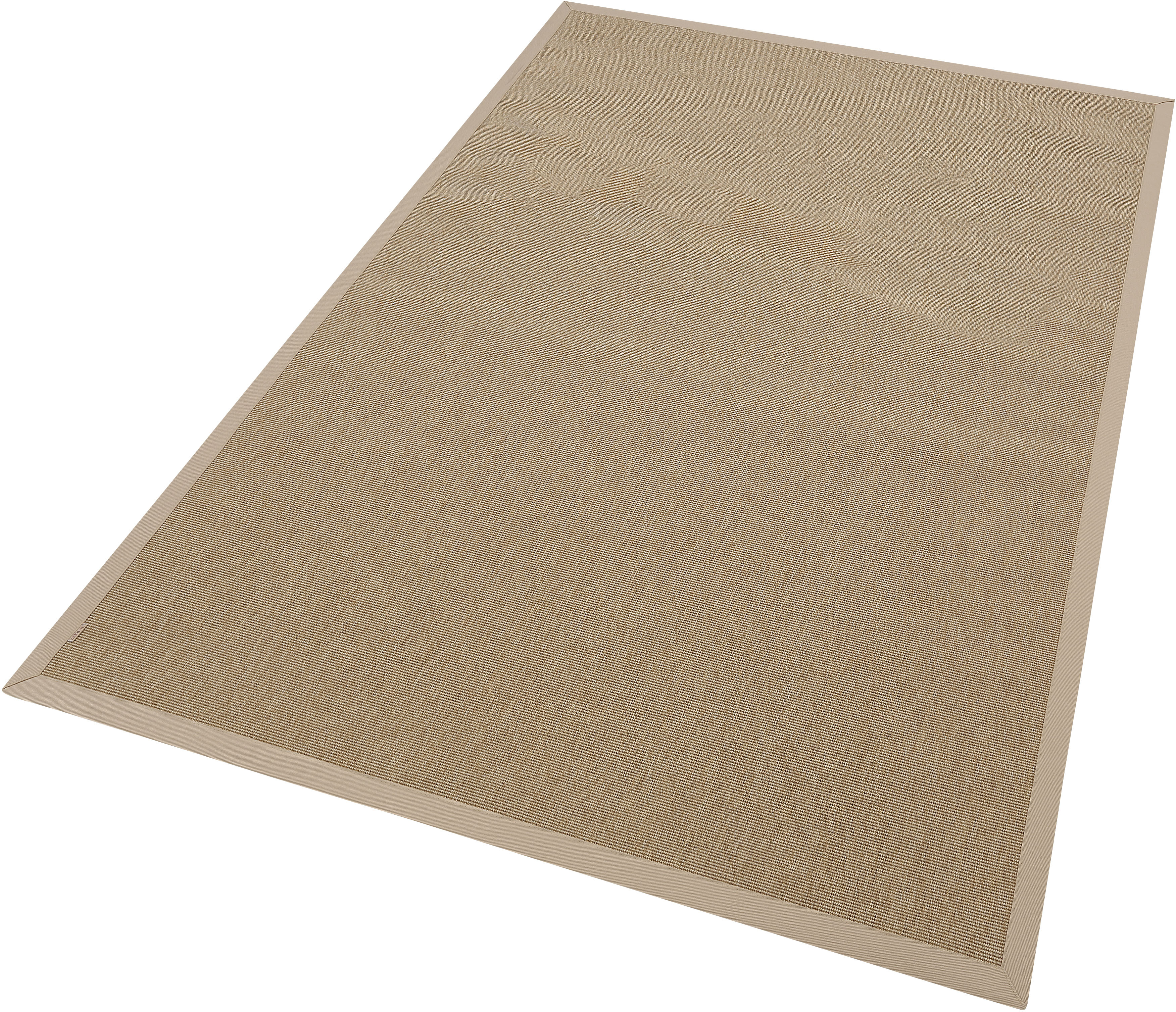 Teppich DEKOWE "Naturino Rips", beige (natur), B:60cm H:7mm L:110cm, Kunstfaser, Teppiche, Flachgewebe, Sisal-Optik, mit Bordüre, In- und Outdoor geeignet Image