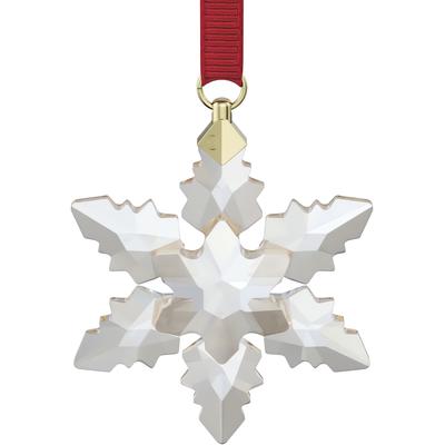Dekohänger SWAROVSKI "Annual Edition Little Snowflake Ornament 2024, 5673430, 5674384", grün (kristallweiß, goldfarben, grün), Dekohänger, B/H/T: 0,8cm x 5,25cm x 3,9cm, Kristallglas, Metall, Polyester, Swarovski Kristall, B:0,8cm H:5,25cm T:3,9cm Image