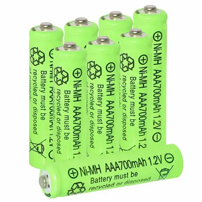 8pcs AAA Ni-Mh Green Rechargeable Batteries 1.2V 700 Mah Solar Battery 1.2V Ni-Mh for Electric