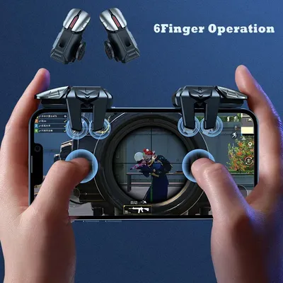 G21 Mobile Phone Game Trigger Gamepad Joystick 6 Finger Aim Shooting L1 R1 Key Button Game