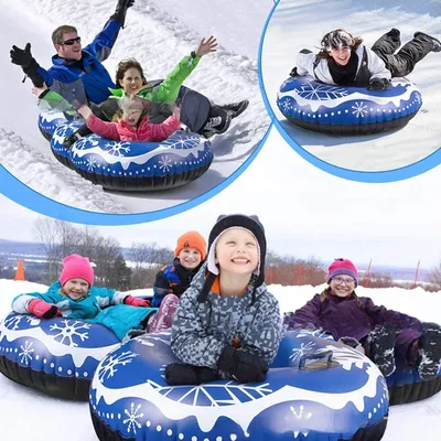 Universal Skiing Cushion with Handles Thickened Winter Inflatable Snow Tube Waterproof Ski Circle