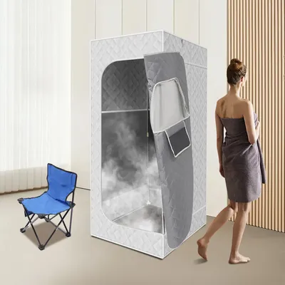 Lightweight Portable Personal Steam Sauna Spa set tent 180*80*80cm+4 heating pads+65cm folding chair