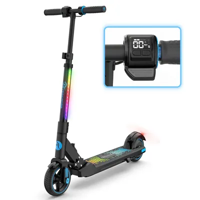 EVERCROSS Electric Scooter Kids, Foldable Scooter for Kids Ages 6-12, 9.3 MPH & 5 Miles, LED