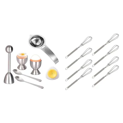 Egg Separator For Raw Eggs,Egg Yolk Separator & Small Whisk,Mini Whisk, Egg Cracker Topper Set, Egg