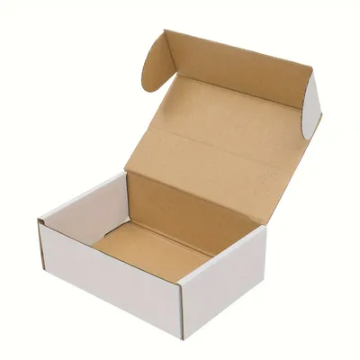 50pcs Corrugated Paper Gift Boxes, 6x4x2 Inch Sturdy Cardboard Packaging,White Small Shipping Boxes