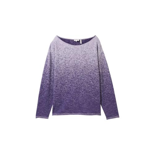 TOM TAILOR Damen Strickpullover mit Farbverlauf, lila, Farbverlauf / Dip-Dye, Gr. L