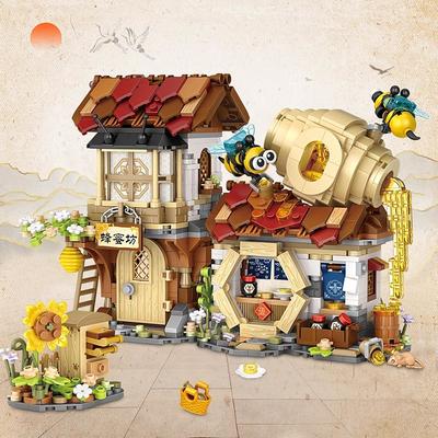 Honey Workshop Mini Building Blocks MOC Creative Building Toys Model Set for 7-9 Years Old Girls Boys 1242 PCS Simulation Architecture Construction Toy Gift Idea for Kids Adults