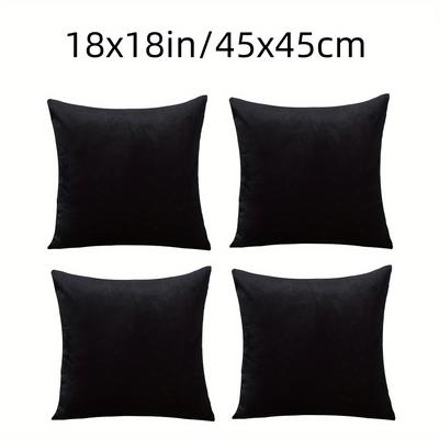 TEMU Set Of 4 18x18 , Cushion , Washable For , Bedroom, Sofa Decor - , , No Inserts