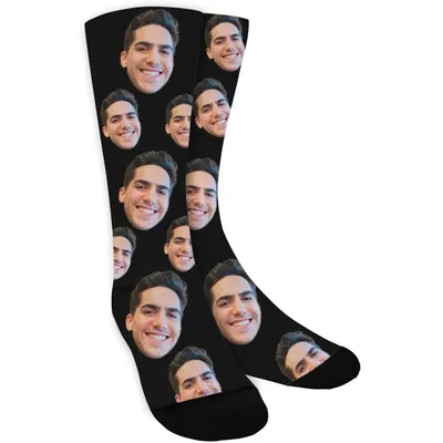 Custom Socks with Photo Personalized Face Socks for Men Women Customized Funny Gag Gifts for Dad Christmas One Size