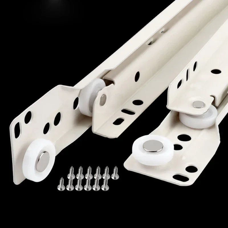 1 ensemble de glissières de tiroir, rails de meuble renforcés, glissières pour table d'ordinateur, roulettes pour armoires à vêtements, roulettes de clavier, quincaillerie de meuble