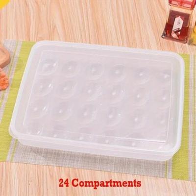 TEMU 1pc Compartment Plastic Single-layer Egg Crisper Preservation Tray Fresh Box Eggs Holder Egg Storage Container With Lid