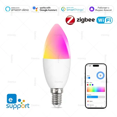 Ewelink E14 Smart Wifi Led Light Bulb Zigbee RGBCW Candle Lamp 5W Works With Alexa Amazon Google