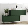Mobile per bagno sospeso con lavabo singolo e due cassetti 94 cm Verde opaco - TEANA II
