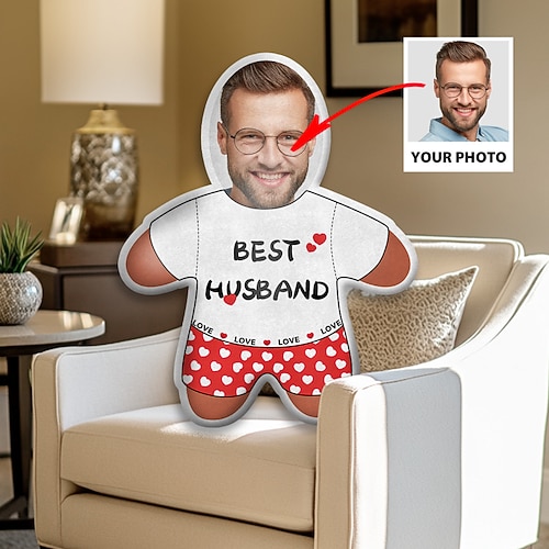 Irreguläre Kissen Kissen Personalisierte Geschenk Foto Bester Ehemann Individuelle Geschenkideen in verschiedenen Größen mit Einlage Geschenk für ihn Valentinstag Image