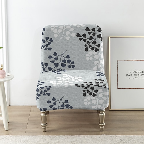 Samtige Akzent-Stuhlbezüge, luxuriöse, hochelastische Stuhlhussen ohne Armlehnen für große Stühle, abnehmbarer Möbelschutz für Wohn-, Esszimmer und Hotelzimmer Image