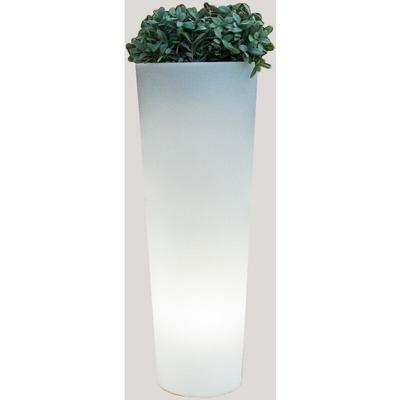 Newgarden - ficus 60 Hoher, runder Blumenkasten mit Licht für sehr widerstandsfähige Pflanzen und