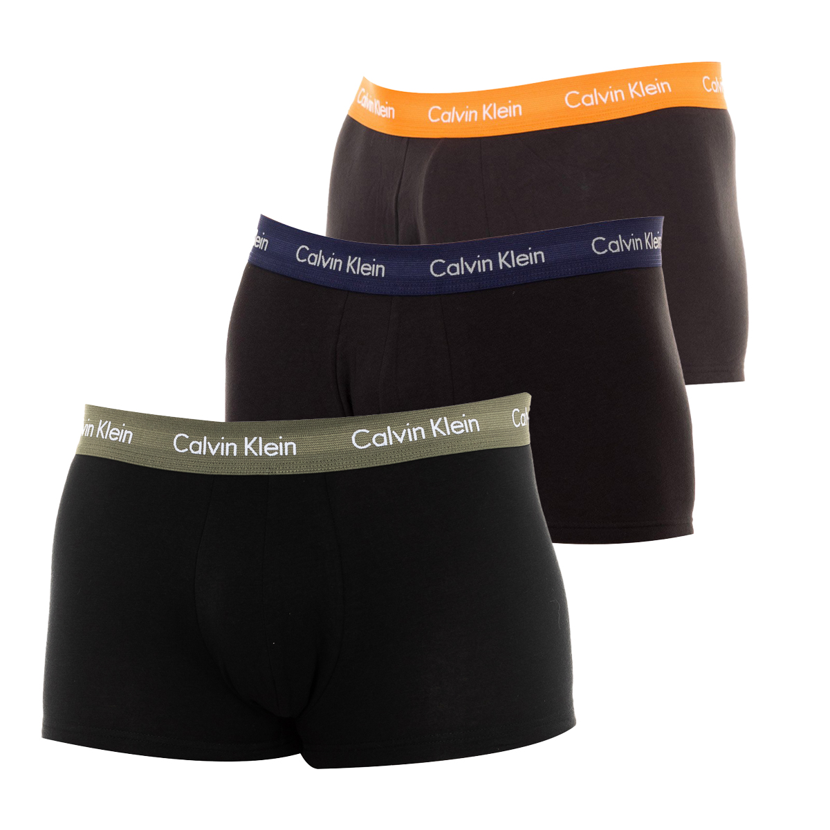 Calvin Klein Mens Pack-3 Boxers Breathable Fabric and Anatomical Front U2664G men - Black Cotton - Size X-large