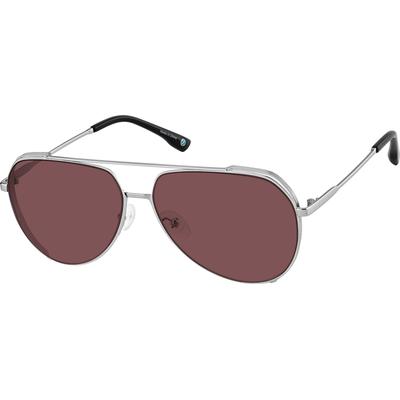 Zenni Men's Vintage Aviator Sunglasses Silver Stainless Steel Full Rim Frame