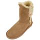 SNUGRUGS Womens Genuine Double Faced Sheepskin Mid Calf Outdoor Boot with Button Detail - Chestnut - UK 6 / EU 39