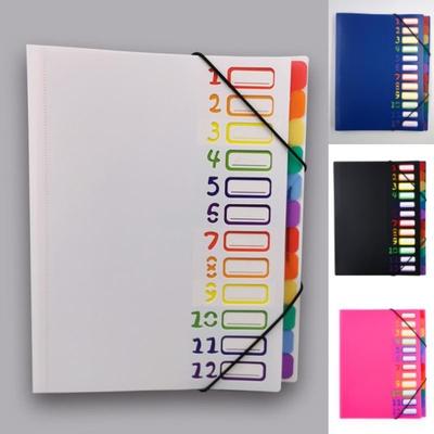 A4 Multi Layer 12 Pages File Folders Rainbow Document Holder Organizer For School Office