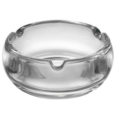 Basicwise Elegant Glass Round Portable and Modern Ashtray - Perfect for Smokers and as a Decorative Accent for Home