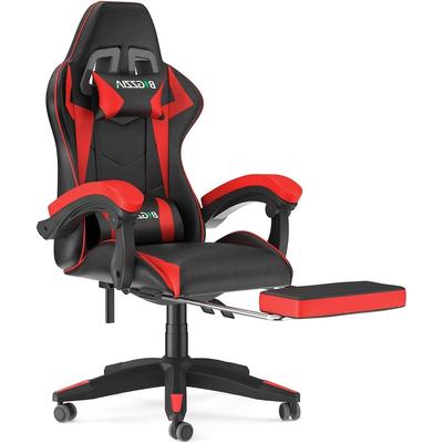 Gaming Chair with Footrest Adjustable Height Ergonomic 360° Swivel Seat