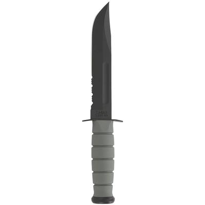 KA-BAR 7" Partially Serrated Blade Full Size Knife w/ Sheath - Green - Foliage Green