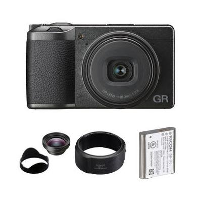 Ricoh GR III Digital Camera with GW-4 Wide Conversion Lens & Battery Kit 15039