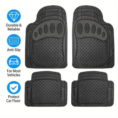 TEMU 4pcs Car Floor Mats Fit Trimmable For -