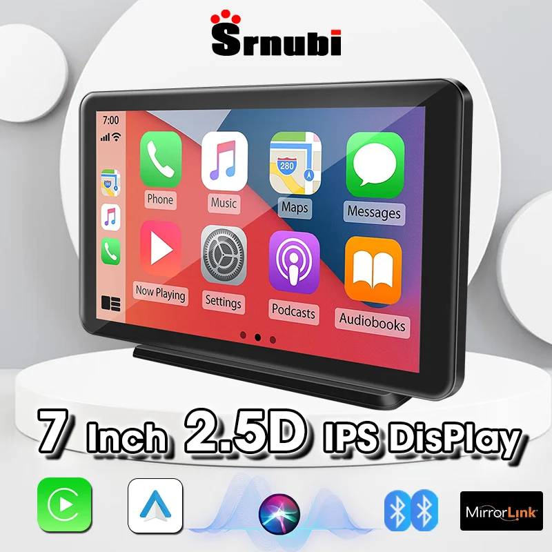 7 Zoll Wireless CarPlay Android Auto Universal IPS Touch Smart Screen Autoradio Multimedia Video Player FM AUX BT MirrorLink Image