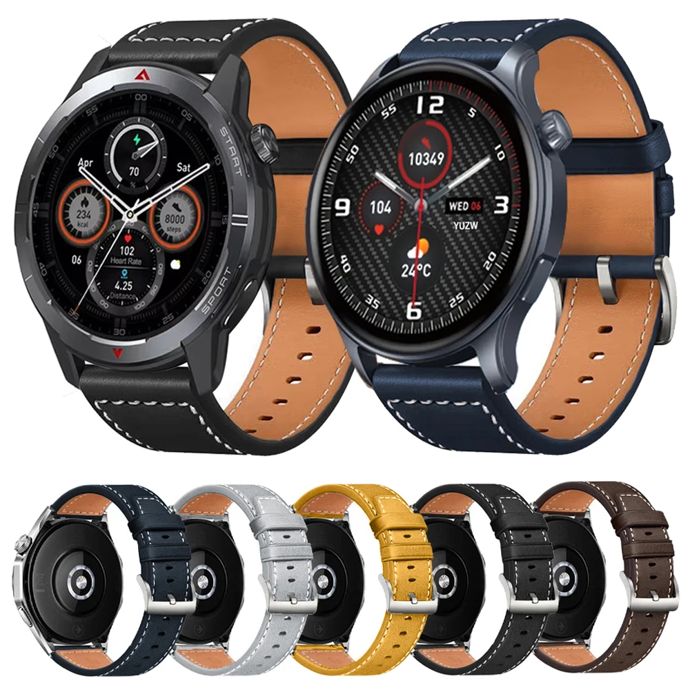 Lederarmband für Zeblaze Vibe 7 Pro/Stratos 2/3 Ultra Beyond GTS3 GTR3 Btalk3 2 Pro Lite GPS-Band-Armband 22 mm Armband Image
