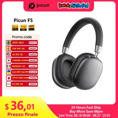 Picun F5 ANC Kabellose Bluetooth 5.3-Kopfhörer, hochauflösendes Audio-Over-Ear-Headset, 25 dB, adaptive Kopfhörer mit Geräuschunterdrückung, 50 Stunden Image