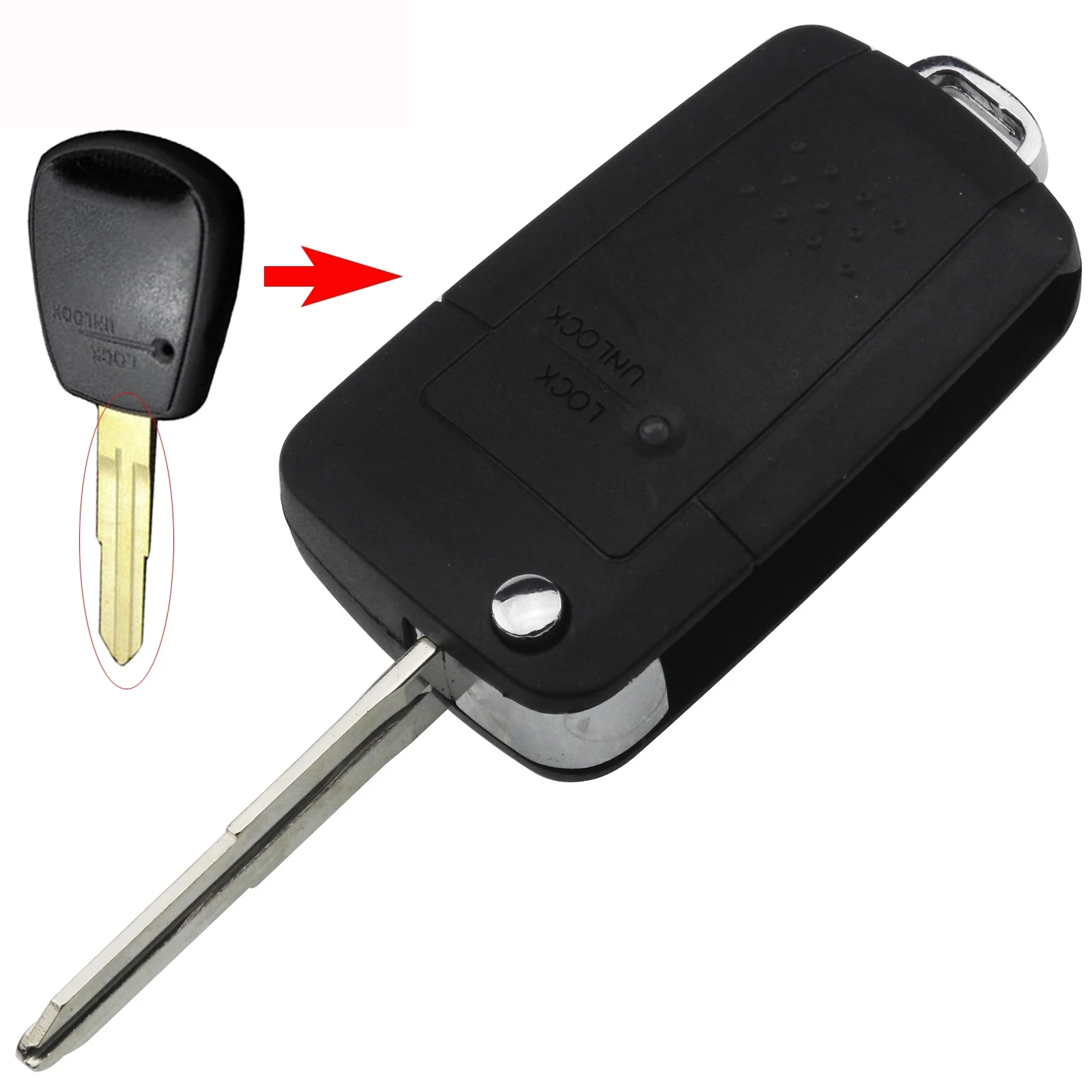 Jingyuqin 1 Tasten für Hyundai H1 Getz Akzent Kia Rio Picanto Carens modifizierte Flip Folding Remote Key Case Shell Klinge Image