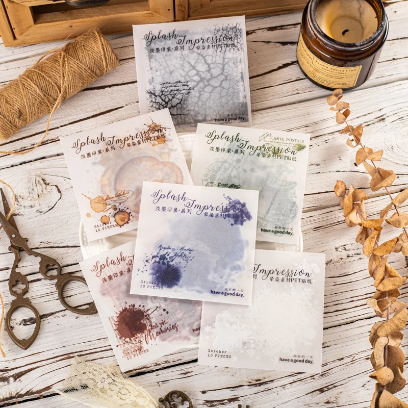 10 Stück Vintage Border Junk Journal Material Collage Sticker Pack Kreative Dekoration Scrapbooking Zubehör Briefpapier Aufkleber Image