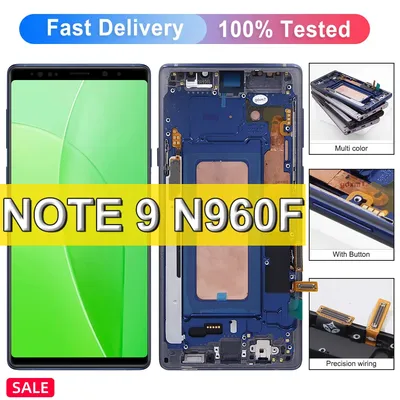 TFT Note 9 Bildschirm Für Samsung Galaxy Note 9 LCD Display Touch Digitizer Für Samsung Note 9 N960F/DS Bildschirm Ersatz mit Rahmen