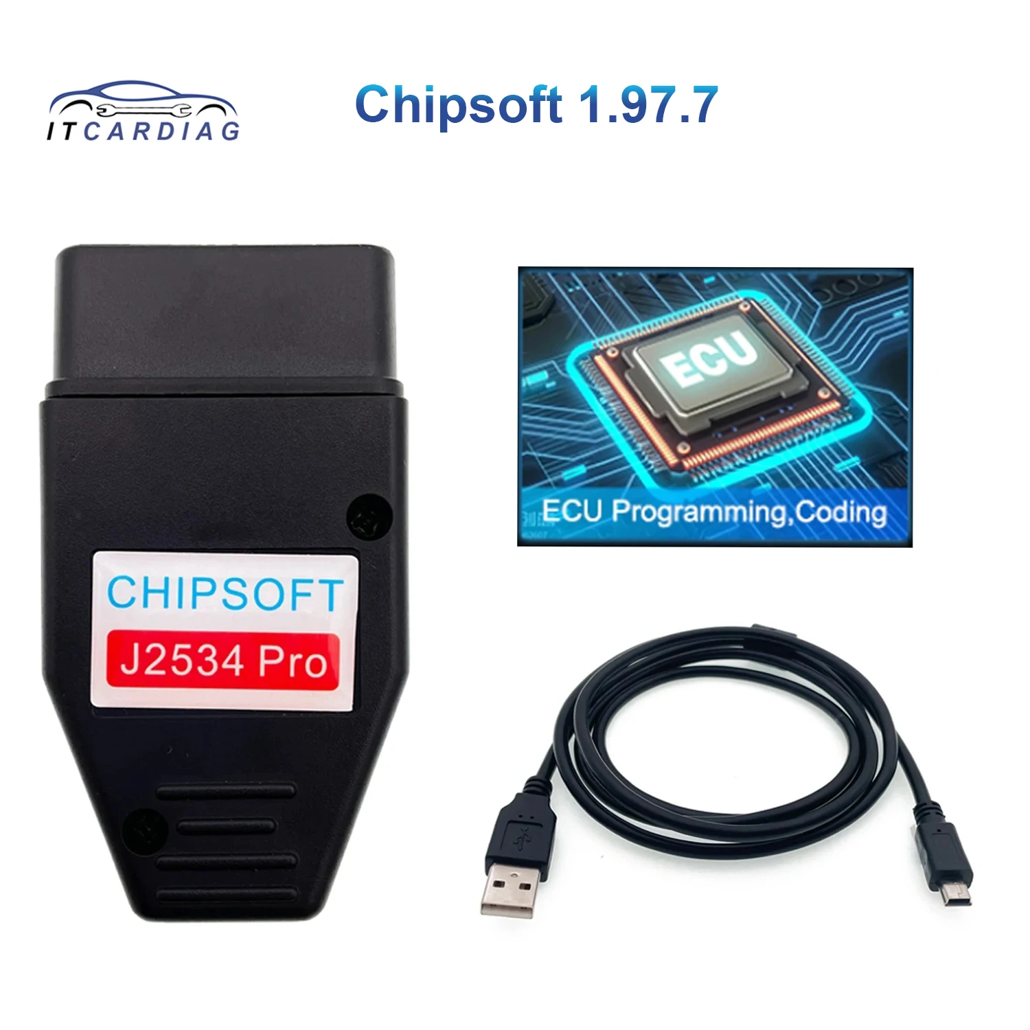 Chipsoft J2534 Pro ChipLoader 1.97.7 K-line KLine CAN BUS CANHacker Adapter VCI ECU Chip Tunting Tool Update Version von MID Image