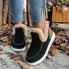 2024 heißer Verkauf Frauen Schuhe Hülse frauen Stiefel Winter Runde Kappe Plüsch Fleece für Wärme Kurze Barrel Flache große Schnee Stiefel