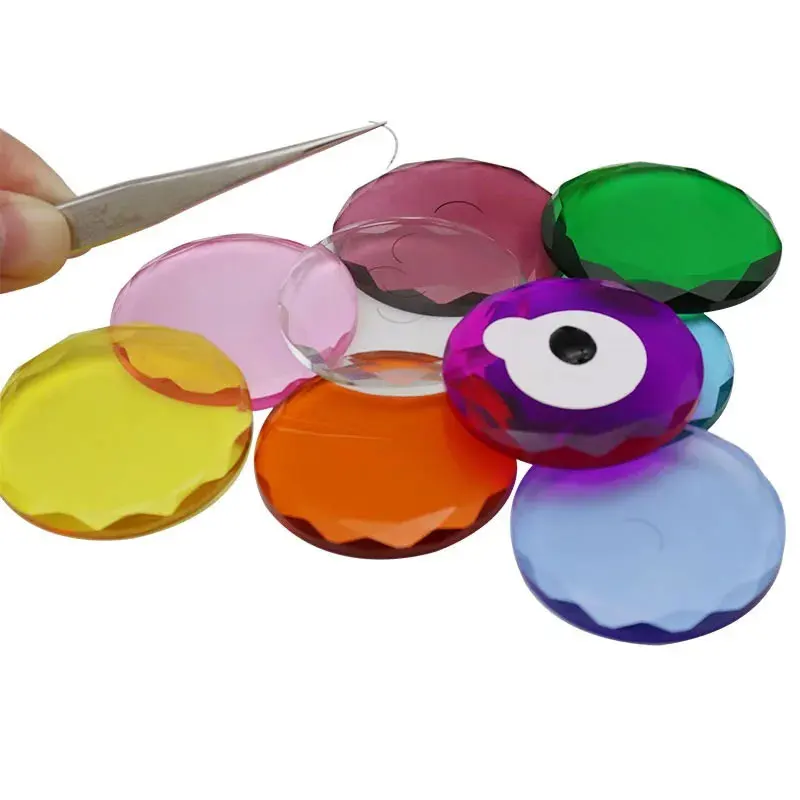 1 Stück Pfropfen Wimpernkleber Kleber Palette Kristall Jade Stein Pad Halter Wimpernverlängerung Make-up-Tools Image