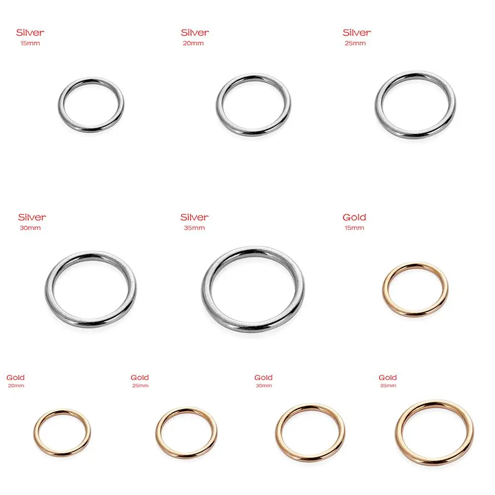 10 teile/los Gold Silber Kreis Ring Verbindung Legierung Metall Schuhe Taschen Gürtel Schnallen DIY Handwerk liefert Gurtband