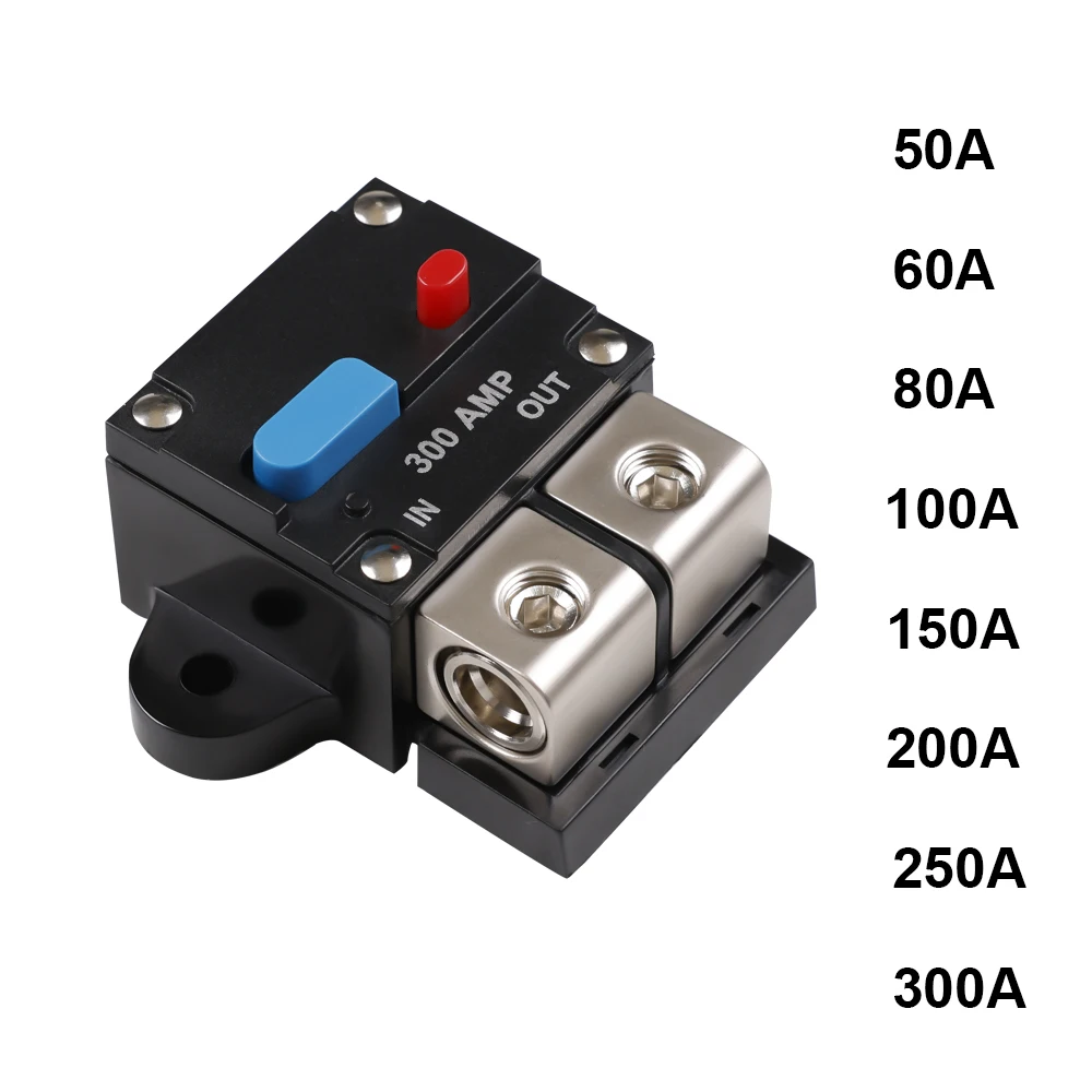 50a-300a rücksetzbarer Leistungs schalter 12V-48V Selbstwiederherstellungs-Leistungs schalter Manueller Reset-Knopf für Auto-Audio-und Ampere-Schutz Image