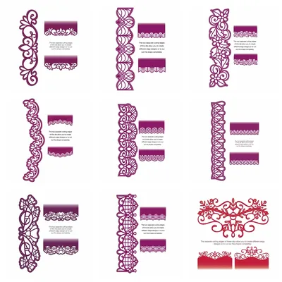 Spitzenrand-Stanzformen, eleganter Rahmen, Metallstanzungen für DIY Scrapbooking, Zubehör, Karten, Alben, Basteln